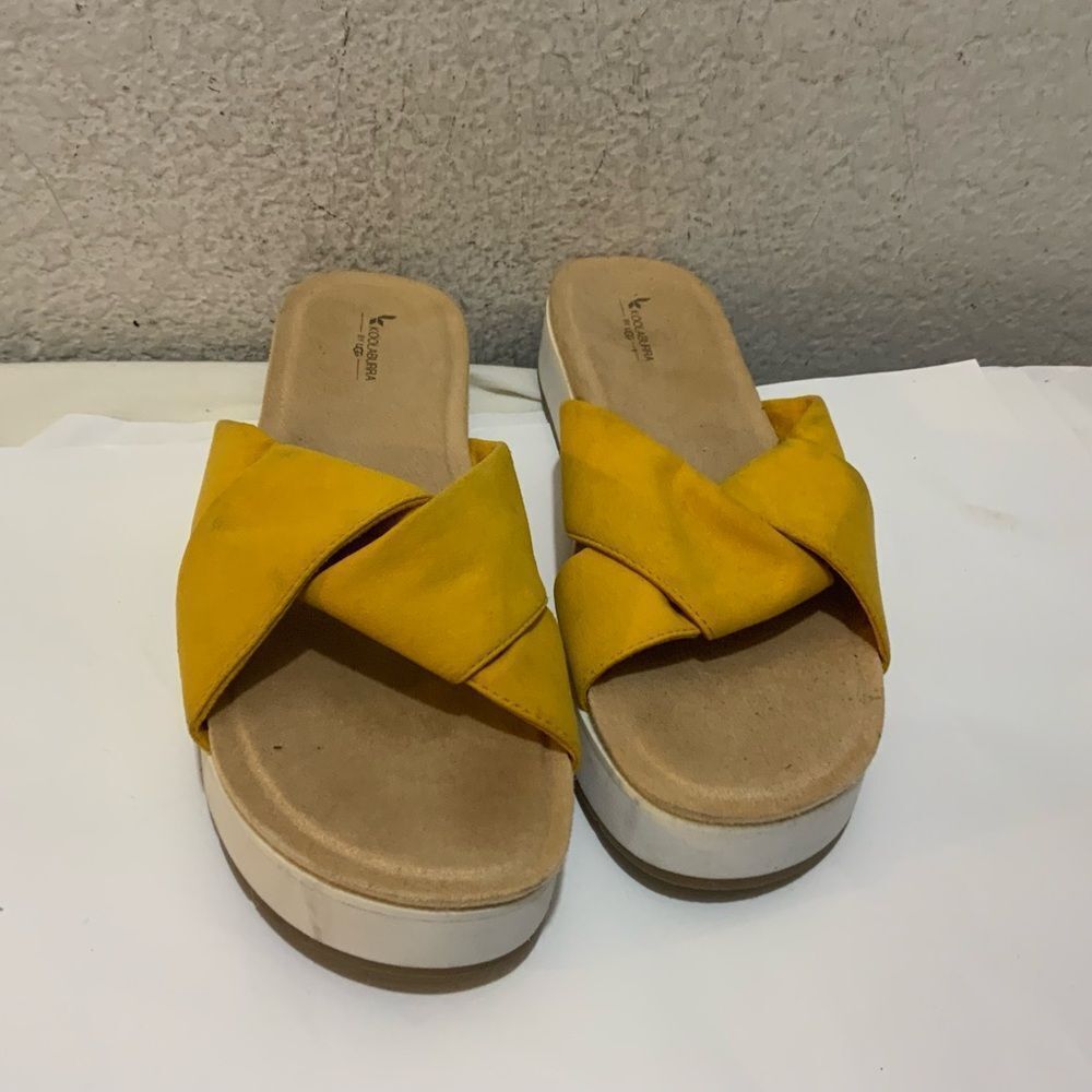 UGG Koolaburra Sandals Womens 10 M Golden Rod Carenza Twist Detail Slide Shoes